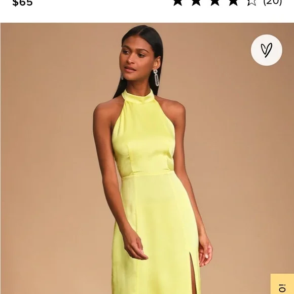 Dresses | Lulus Perfectly Polished Yellow Halter Midi Dress | Poshmark